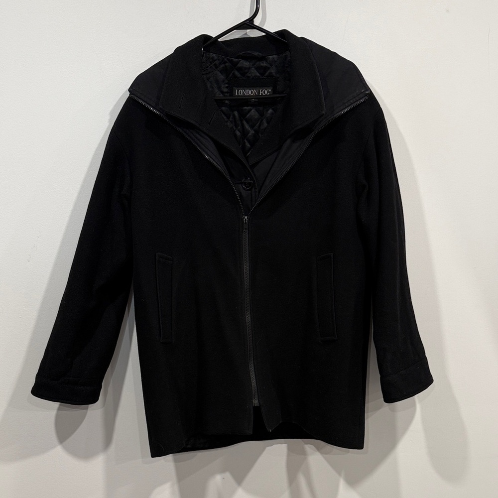 London Fog Black Women's Zip Front Coat